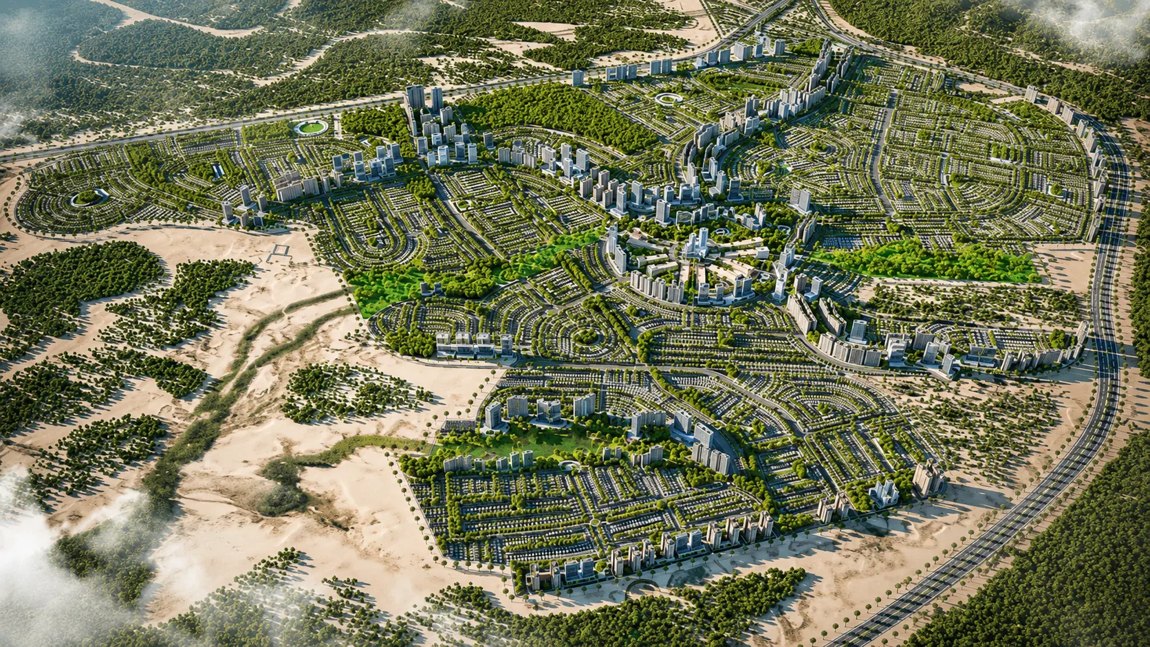 Faisal Town II master planned aerial view