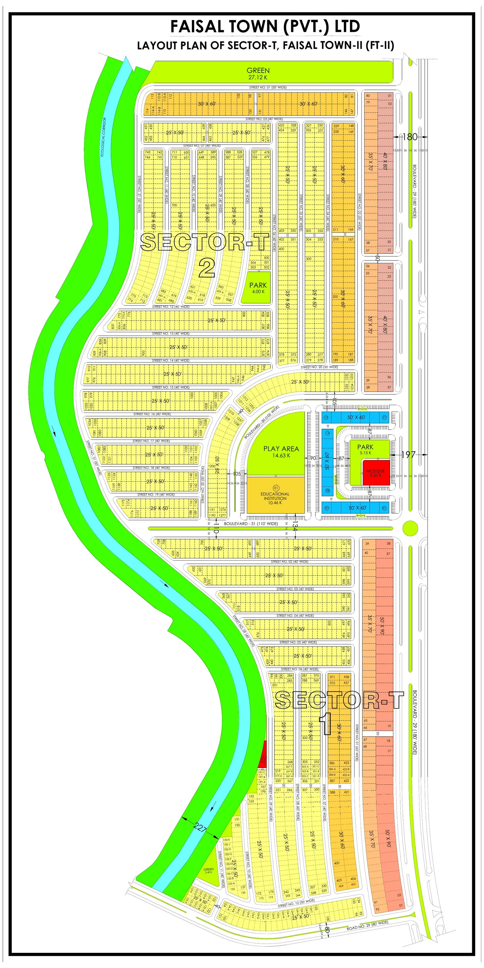 Faisal Town Phase 2 Sector T official plan preview